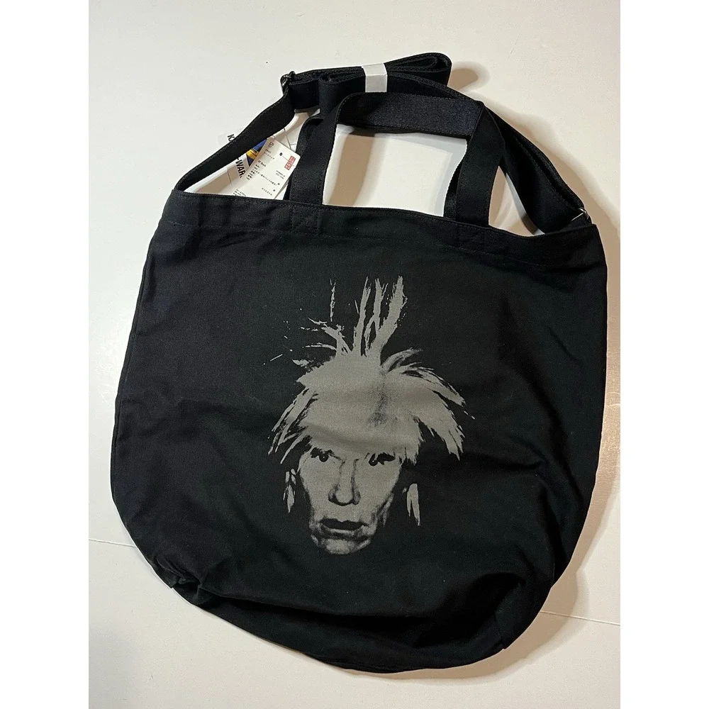 Uniqlo KAWS Andy Warhol Japan Limited Edition Black 2 Way Tote Bag NWT